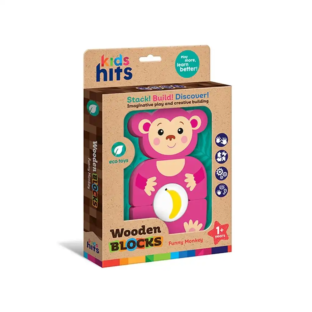 Kids Hits - Wooden Blocks Funny Monkey - KH20/002