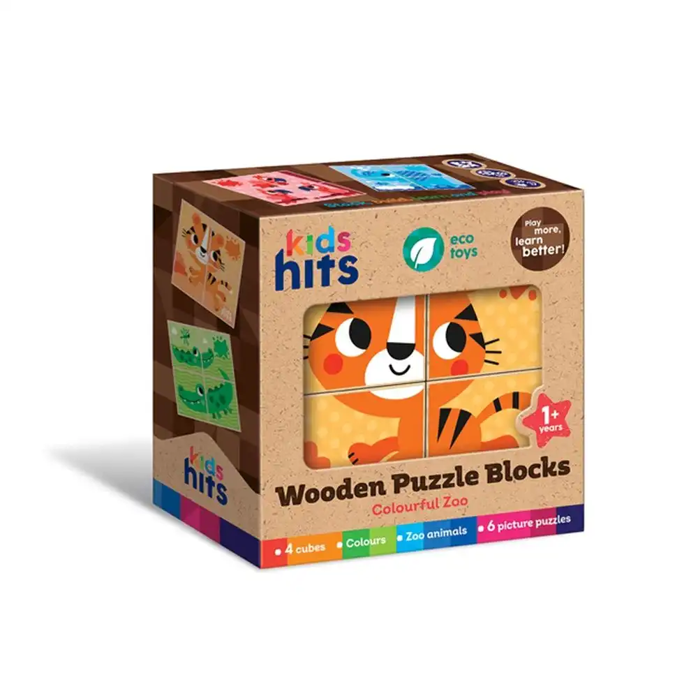 Kids Hits - Wooden Puzzle Blocks Colourful Zoo - KH20/023