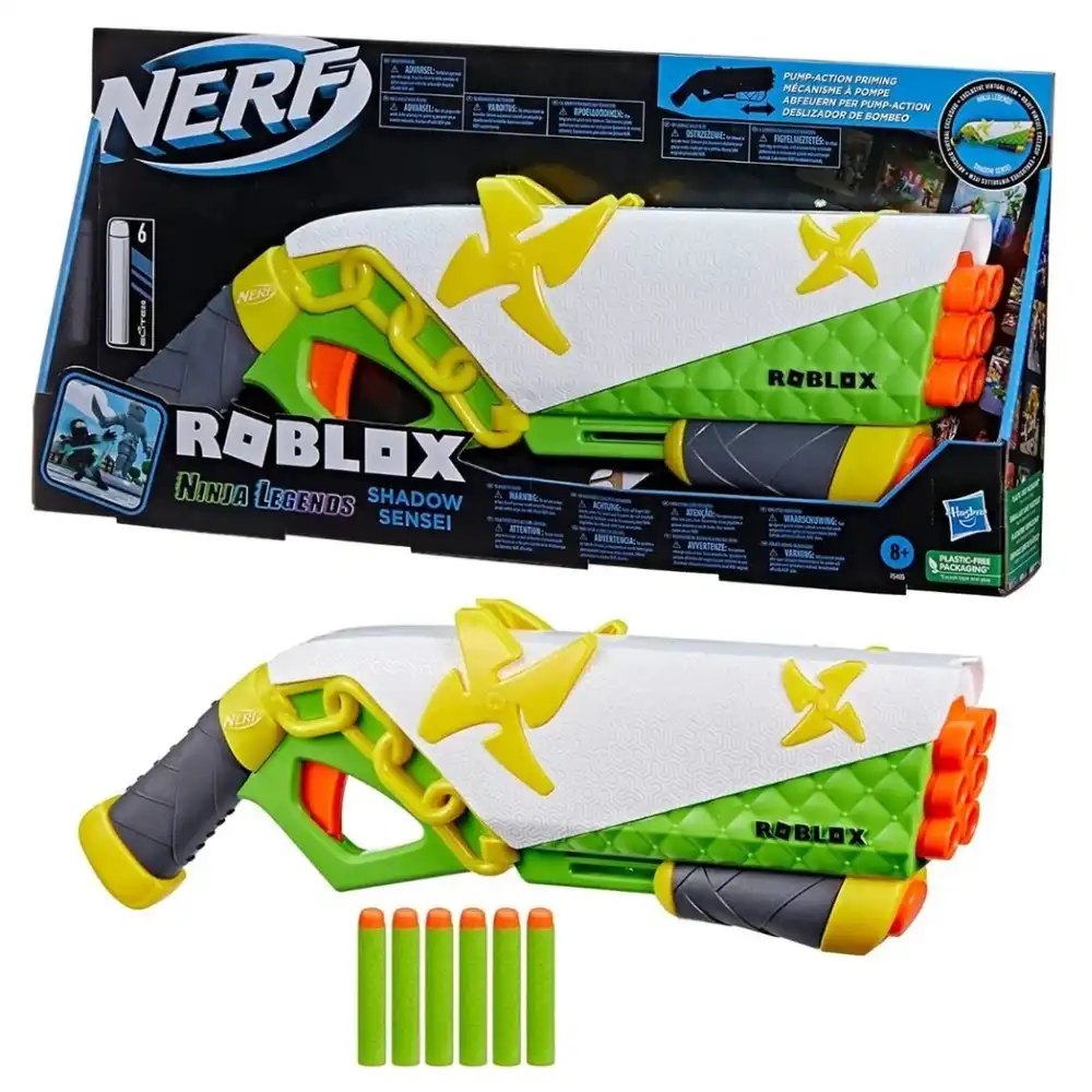 Hasbro - Nerf Roblox Ninja Legends Shadow Sensei 6 Foam Bullets - F5485