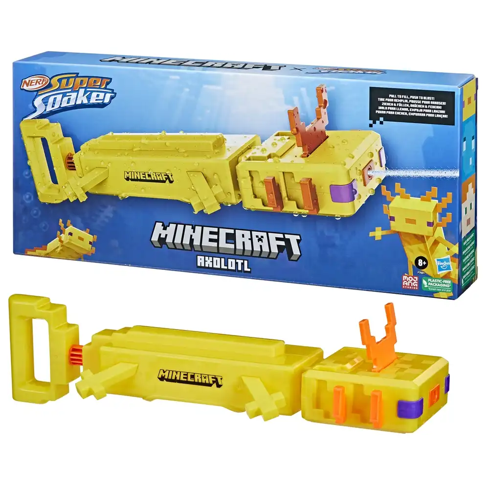 Hasbro - Nerf Super Soaker Minecraft Axolotl Water Blaster - F7601