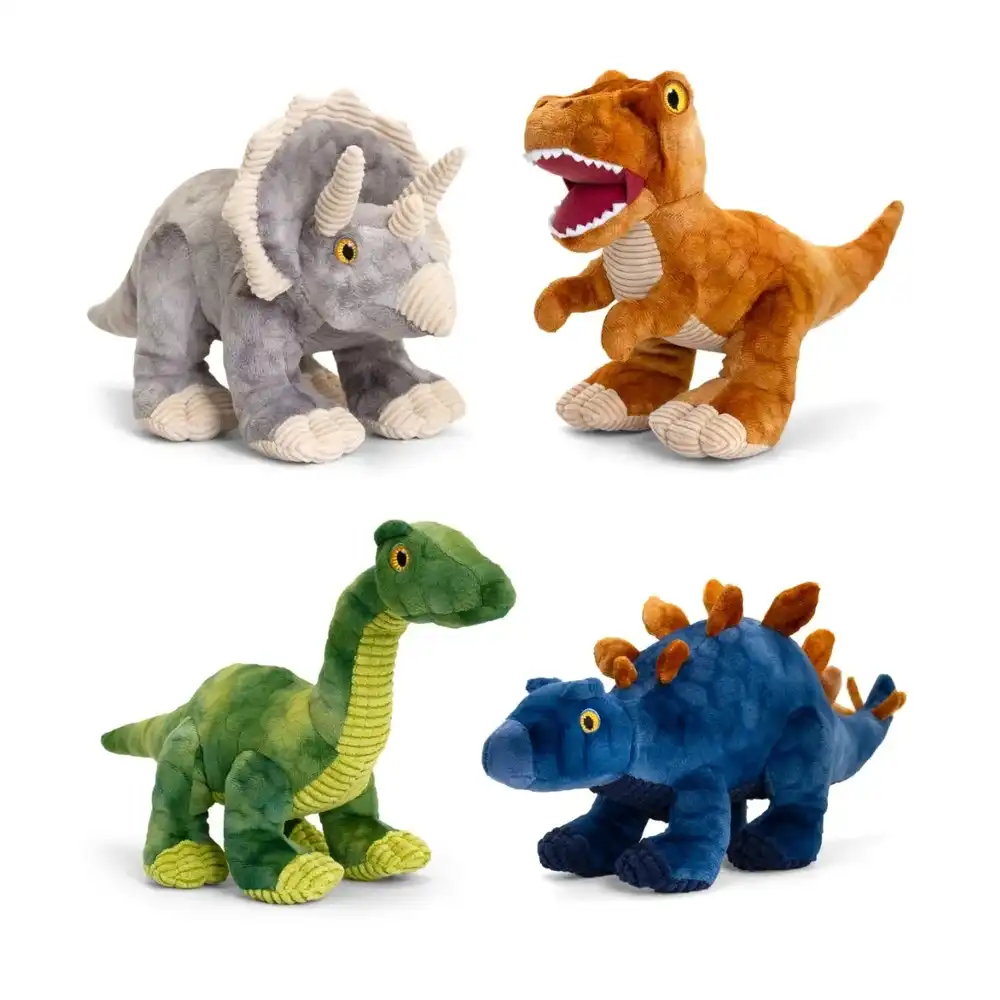 Keel Toys - Dinosaurs 4 Soft Assortment Shapes for Kids 26cm -SE6579-1