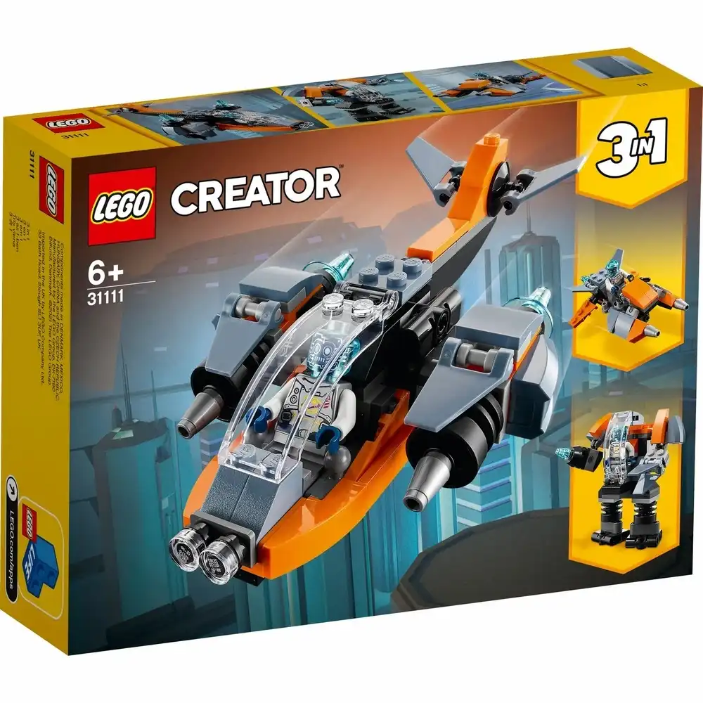LEGO - Creator 3 in 1 Cyber Drone 113 Pieces - 31111
