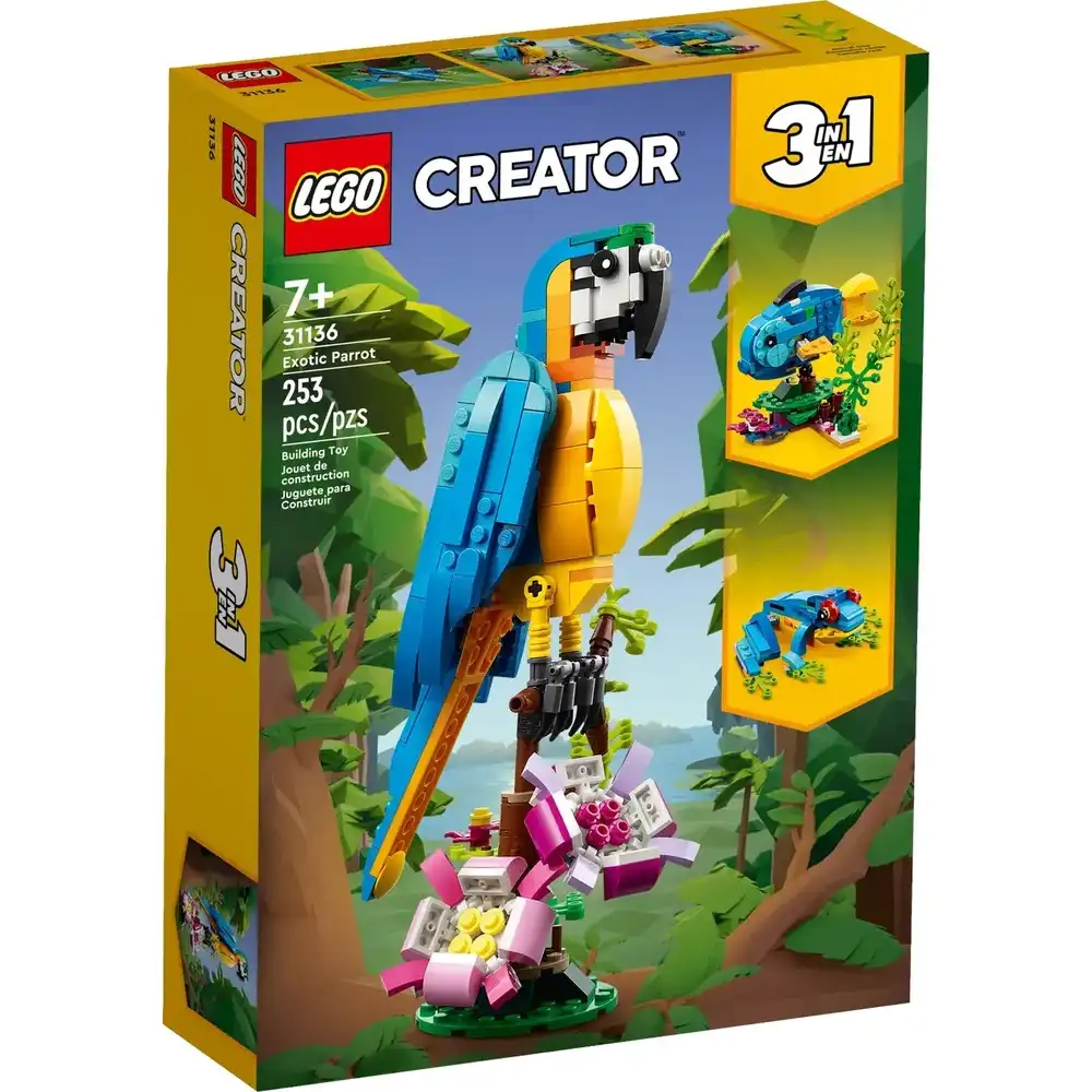 LEGO - Creator 3 in 1 Exotic Parrot 253 Pieces - 31136