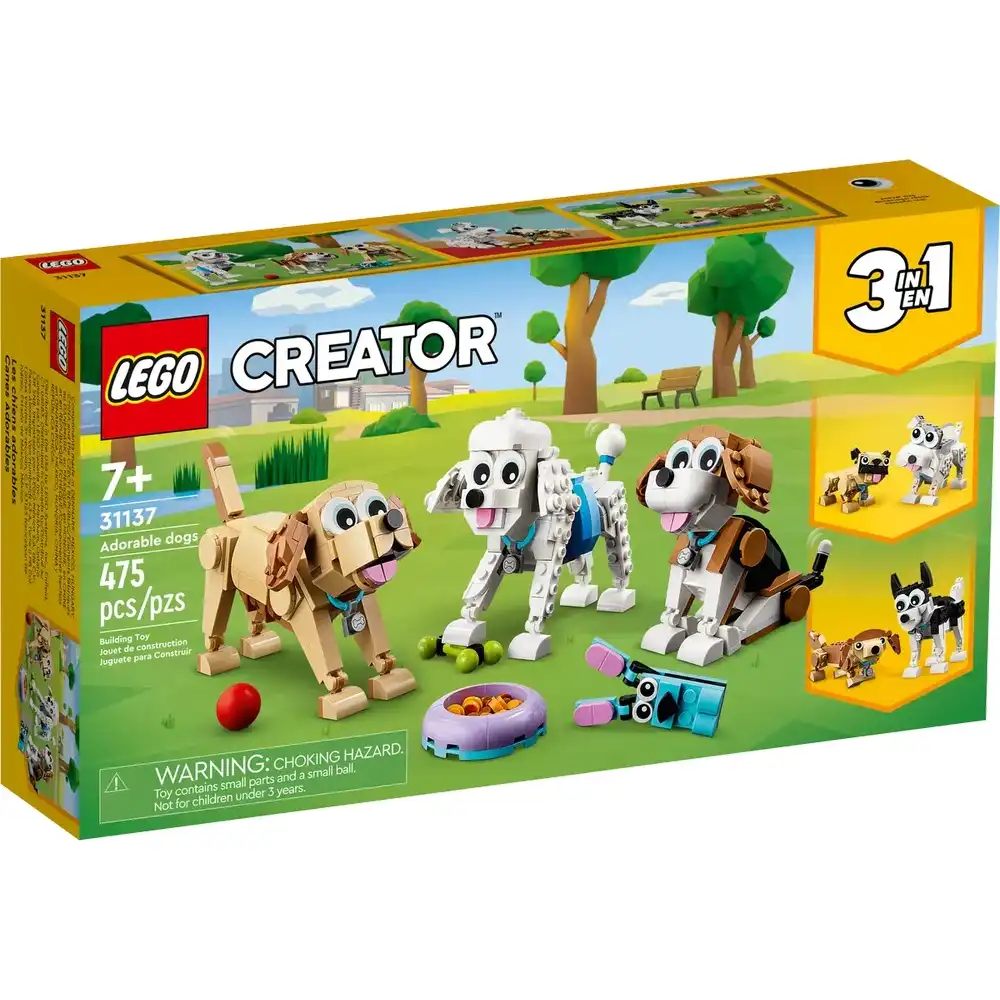 LEGO - Creator 3 in 1 Adorable Dogs 475 Pieces - 31137