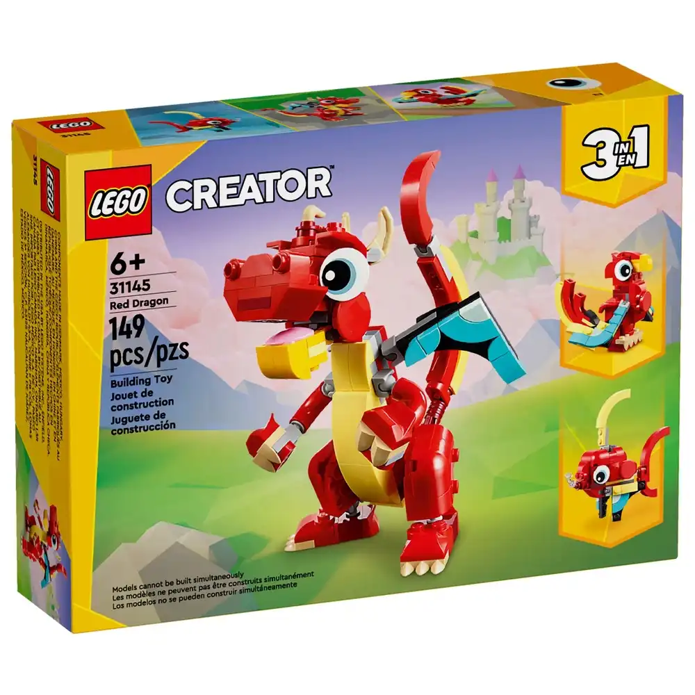 LEGO - Creator 3 in 1 Red Dragon 149 Pieces - 31145