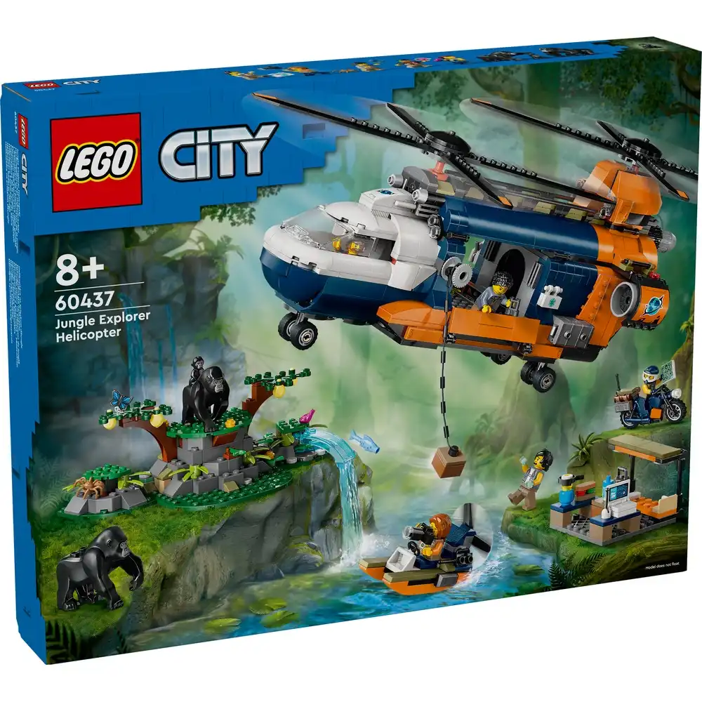 LEGO - City Jungle Explorer Helicopter at Base Camp 881 Pieces - 60437