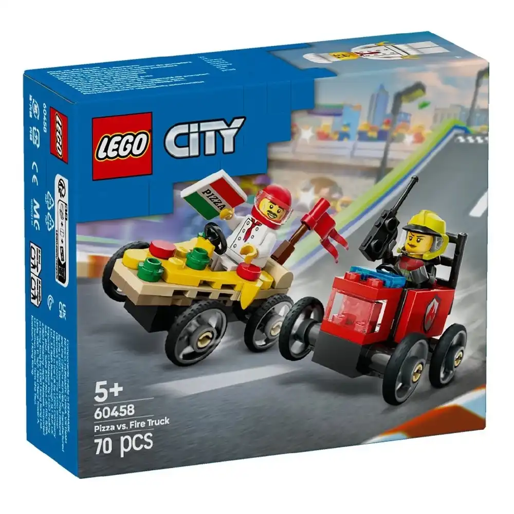 LEGO - City Pizza Car Vs Fire Truck Race 70 Pieces - 60458