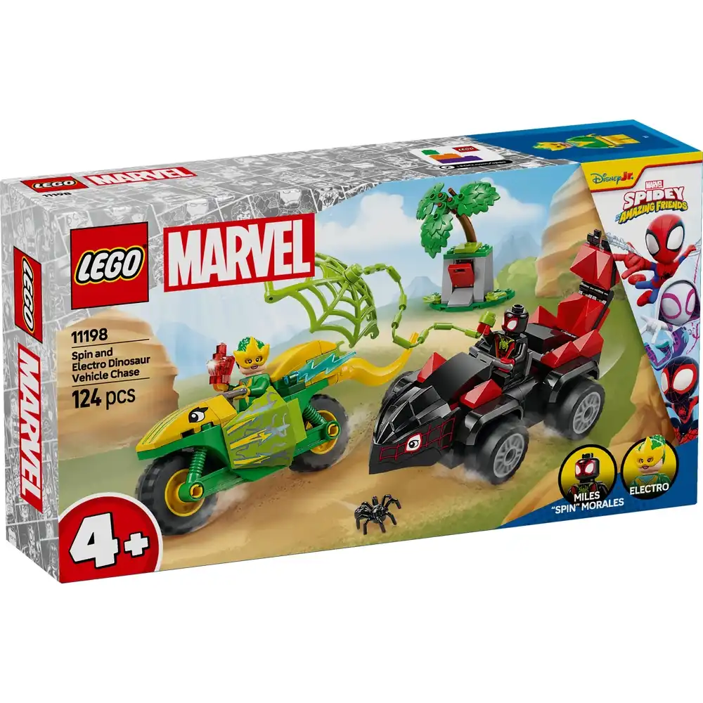 LEGO - Marvel Spin and Electro Dinosaur Vehicle Chase 124 Pieces - 11198