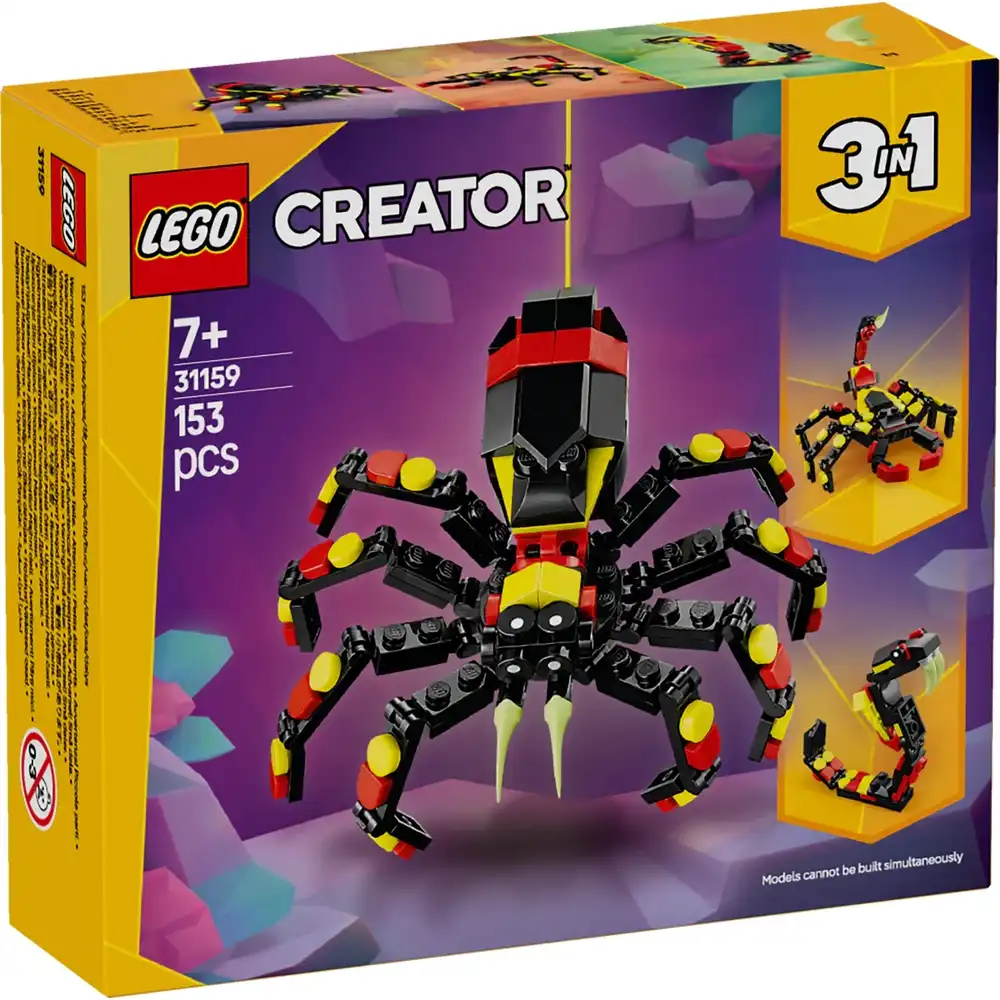 LEGO - Creator 3 in 1 Wild Animals: Surprising Spider 153 Pieces - 31159