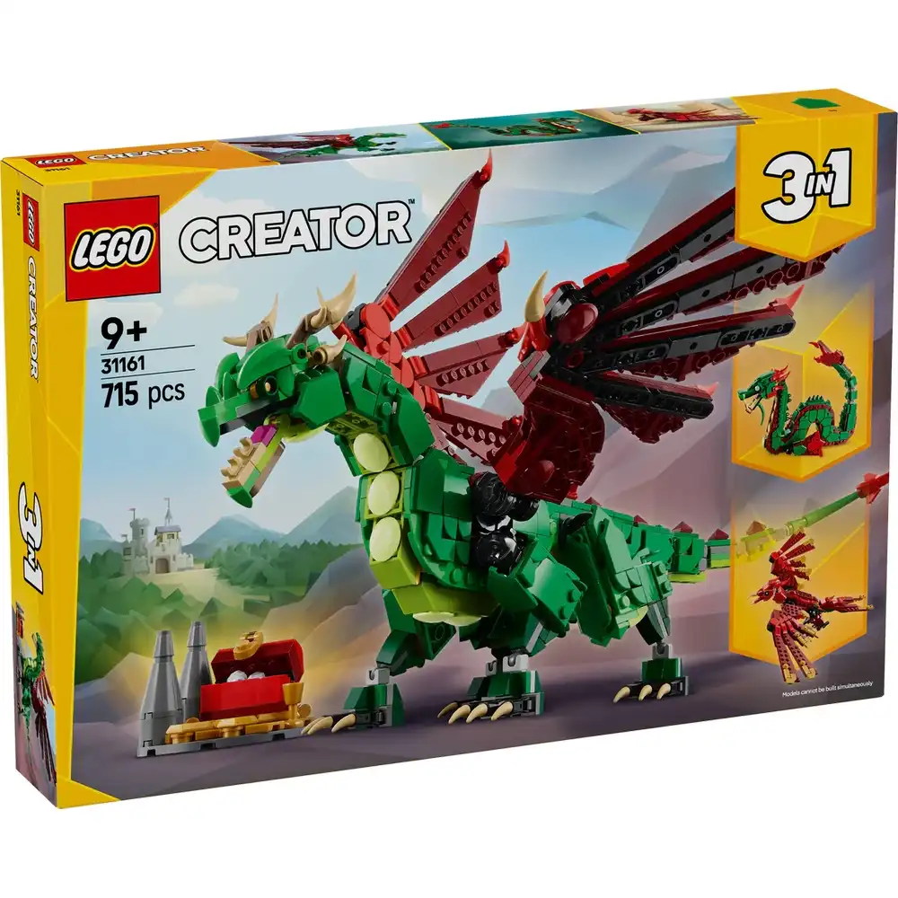 LEGO - Creator 3 in 1 Medieval Dragons 715 Pieces - 31161