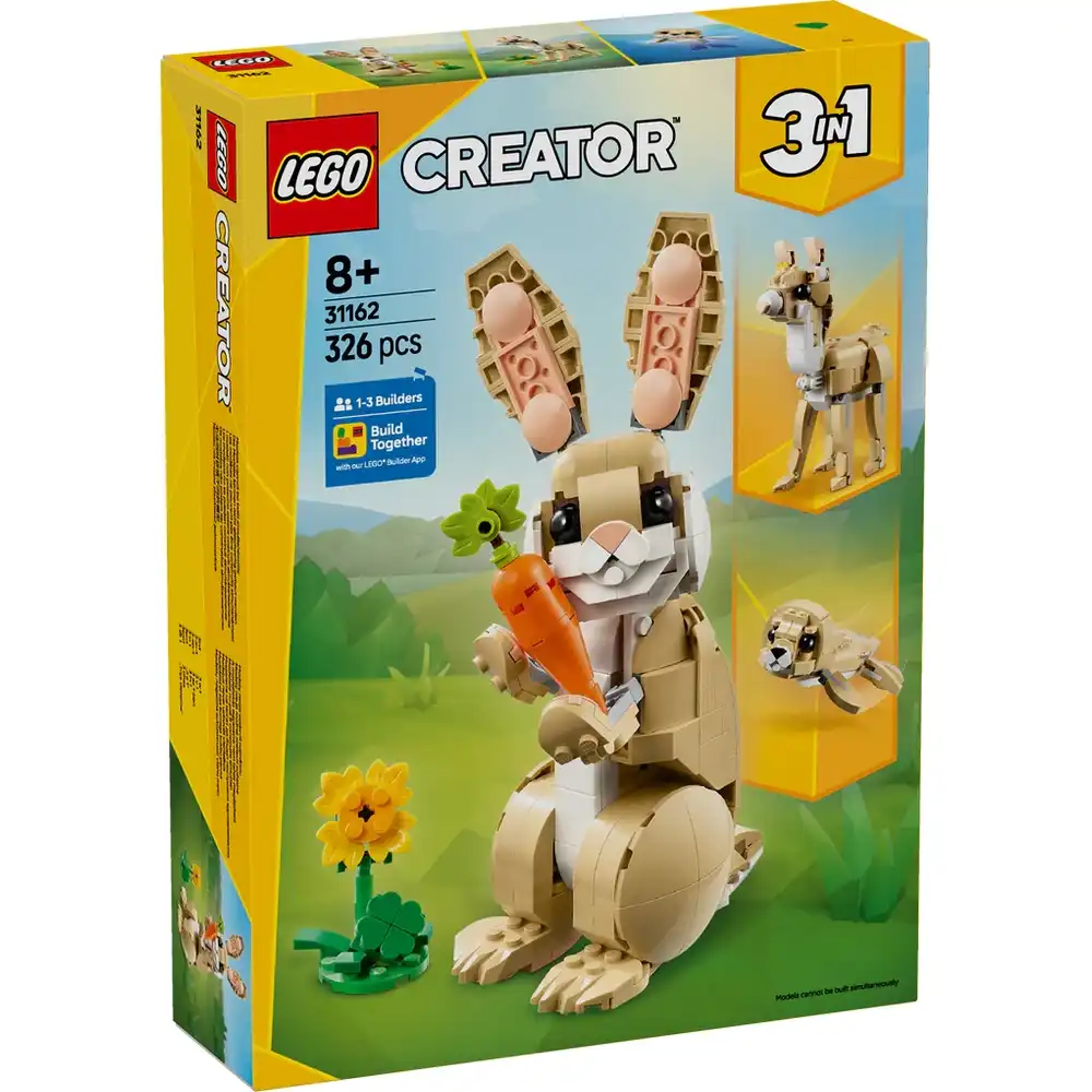 LEGO - Creator 3 in 1 Cute Bunny 326 Pieces - 31162