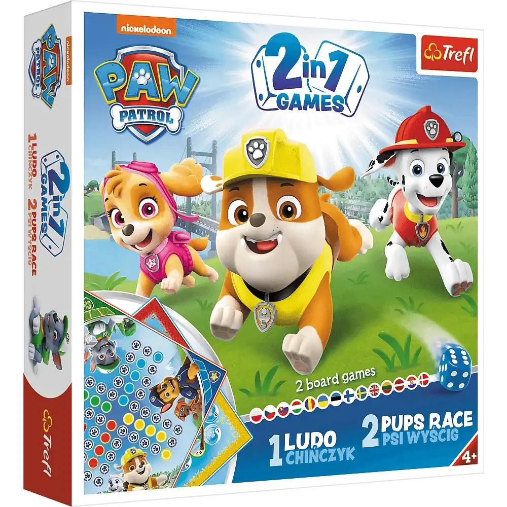 Trefl - Paw Patrol 2 in 1 Ludo & Pups Race Board Games - 01896