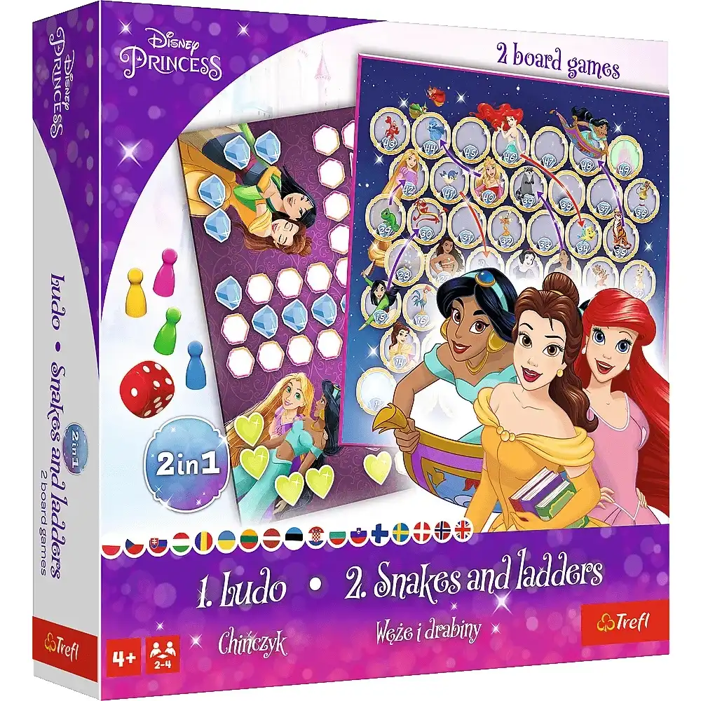 Trefl - Disney Princess 2 in 1 Ludo & Snakes and Ladders - 02418