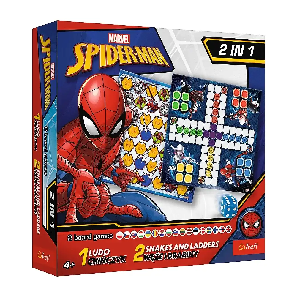 Trefl - Marvel Spiderman 2 in 1 Ludo & Snakes and Ladders - 02419