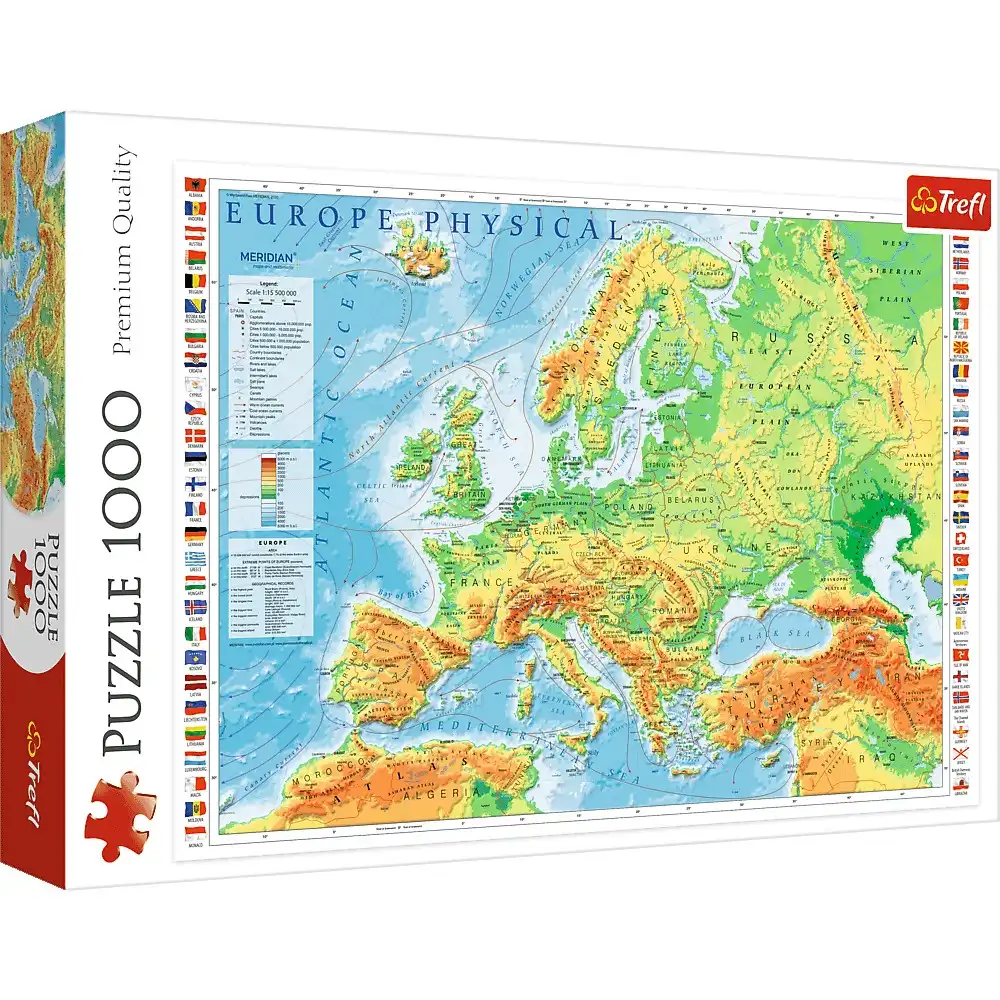 Trefl - Europe Map Shaped Puzzle 1000 Pieces - 10605