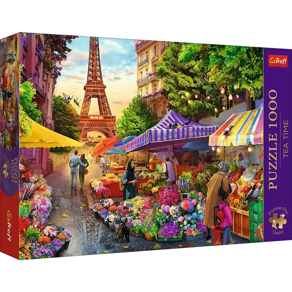 Trefl - Flower Market, Paris Tea Time Puzzle 1000 Pieces - 10799