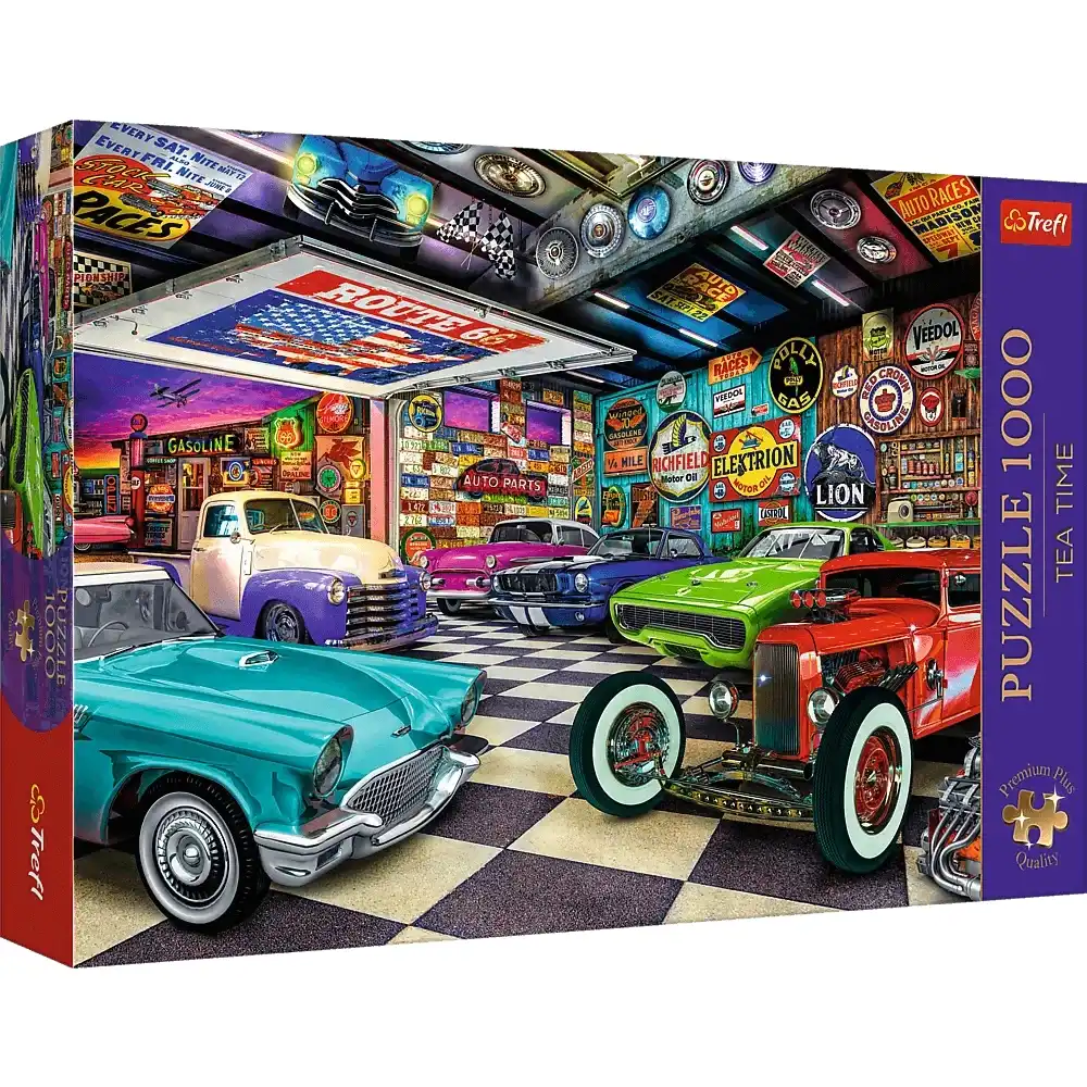 Trefl - Tea Time: Car Collector's Garage Premium Puzzle 1000 Pieces - 10845