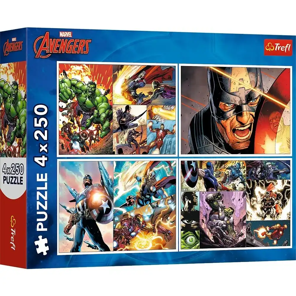 Trefl -Puzzle 4x250 Heroes days Avengers - 13309