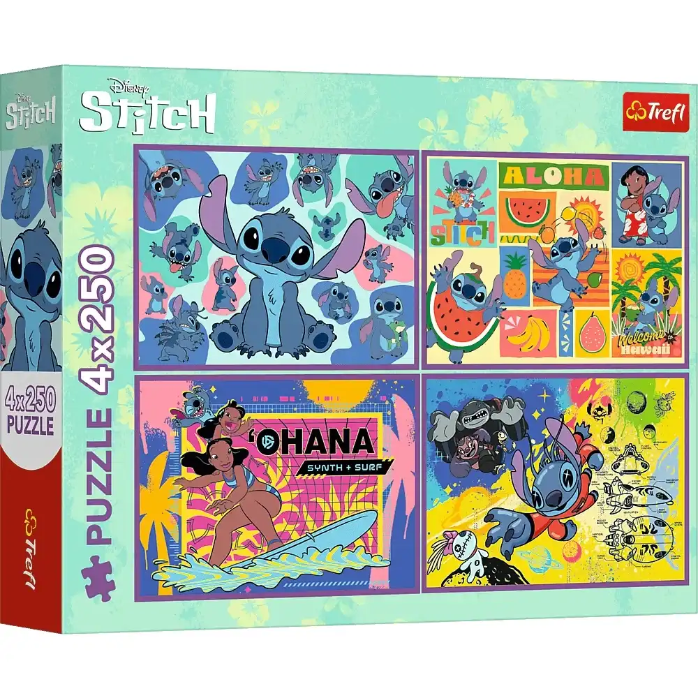 Trefl - Disney Amazing Stitch Puzzle 4x250 Pieces - 13311