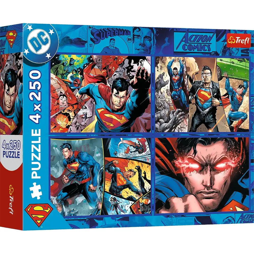 Trefl - Puzzle 4x250 The Courage of Superman - 13340