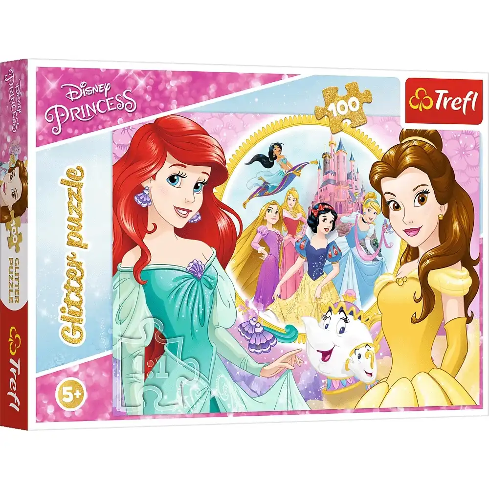 Trefl - Disney Princess Memories of Bella and Ariel Glitter Puzzle 100 Pieces - 14819