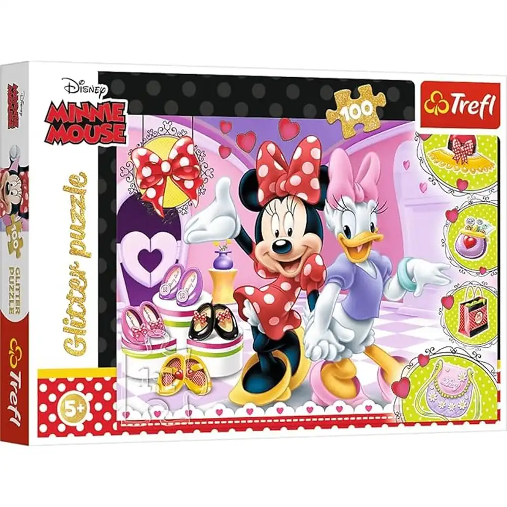 Trefl - Minnie Mouse Minnie and Trinkets Glitter Puzzle 100 Pieces - 14820