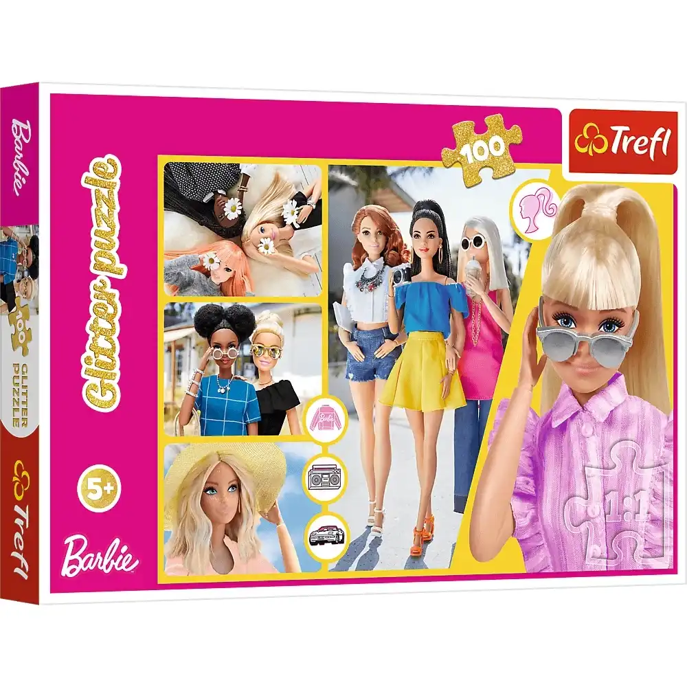 Trefl - Mattel Glitter Barbie Glitter Puzzle 100 Pieces - 14830