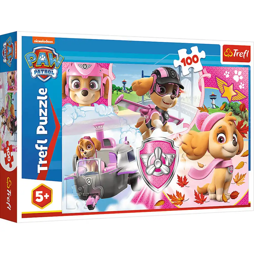 Trefl - 100 Pieces Paw Patrol Sky In Action Puzzle - 16368