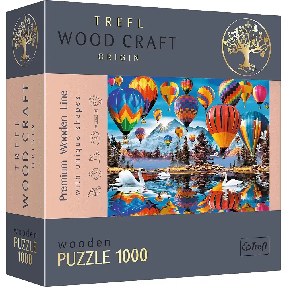 Trefl - Wood Craft Colorful Balloons Wooden Puzzle 1000 Pieces - 20143
