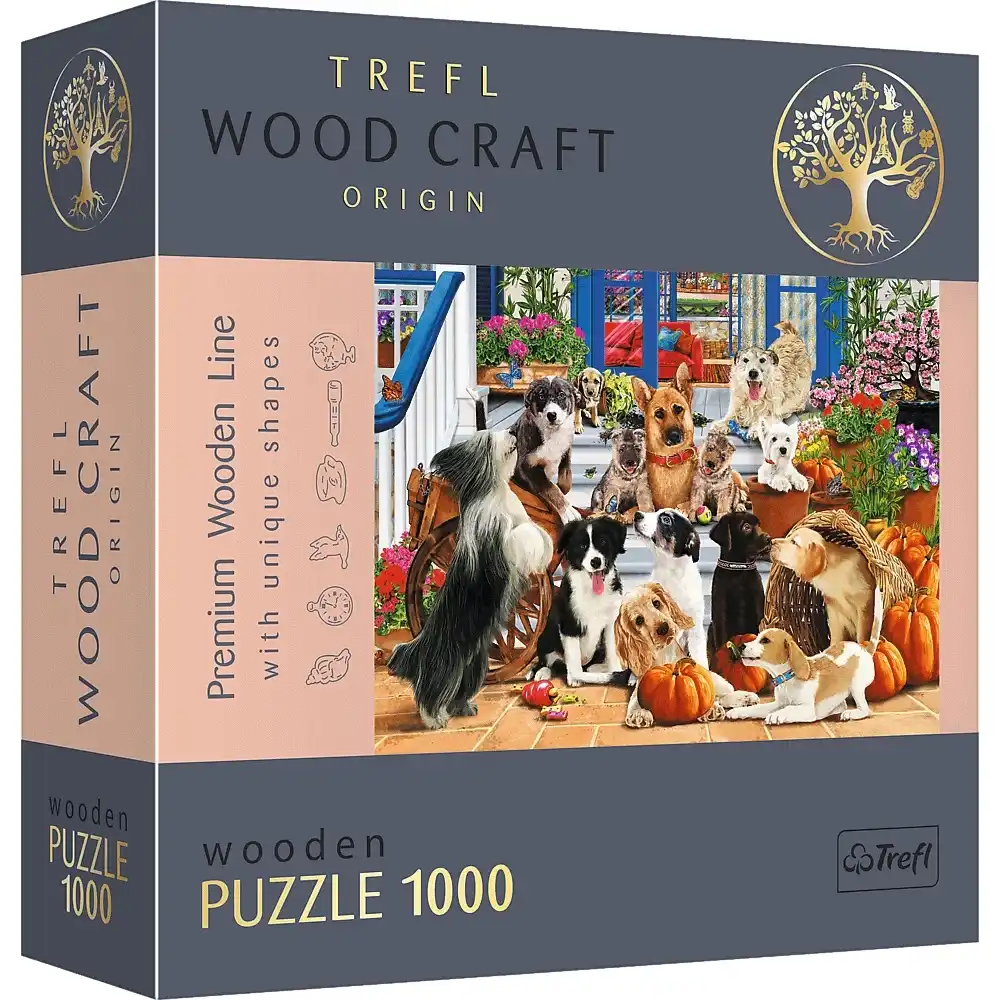 Trefl - World Craft Doggy Friendship Wooden Puzzle 1000 Pieces - 20149