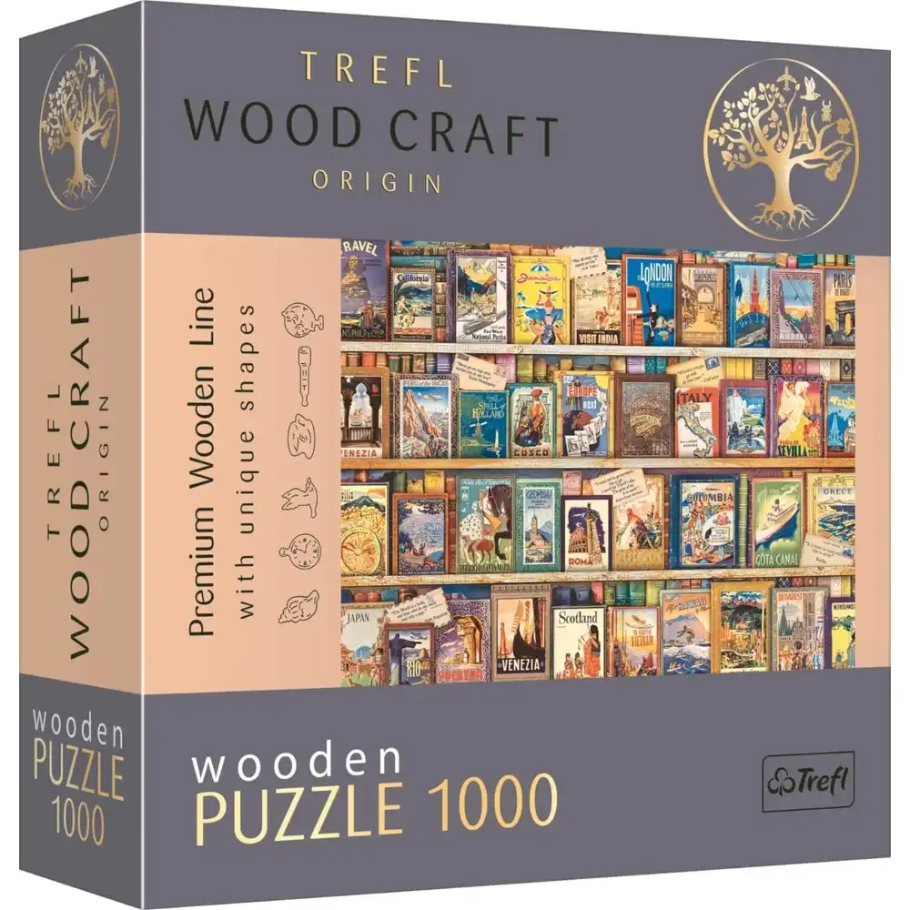 Trefl - Wood Craft World Travel Guides Wooden Puzzle 1000 Pieces - 20176