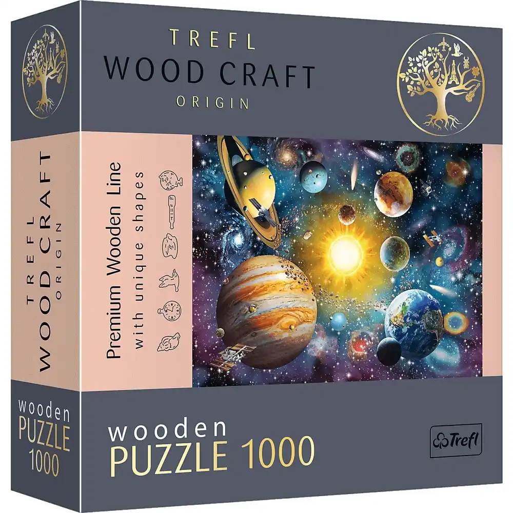 Trefl - Wood Craft Journey Through the Solar System Wooden Puzzle 1000 Pieces - 20177