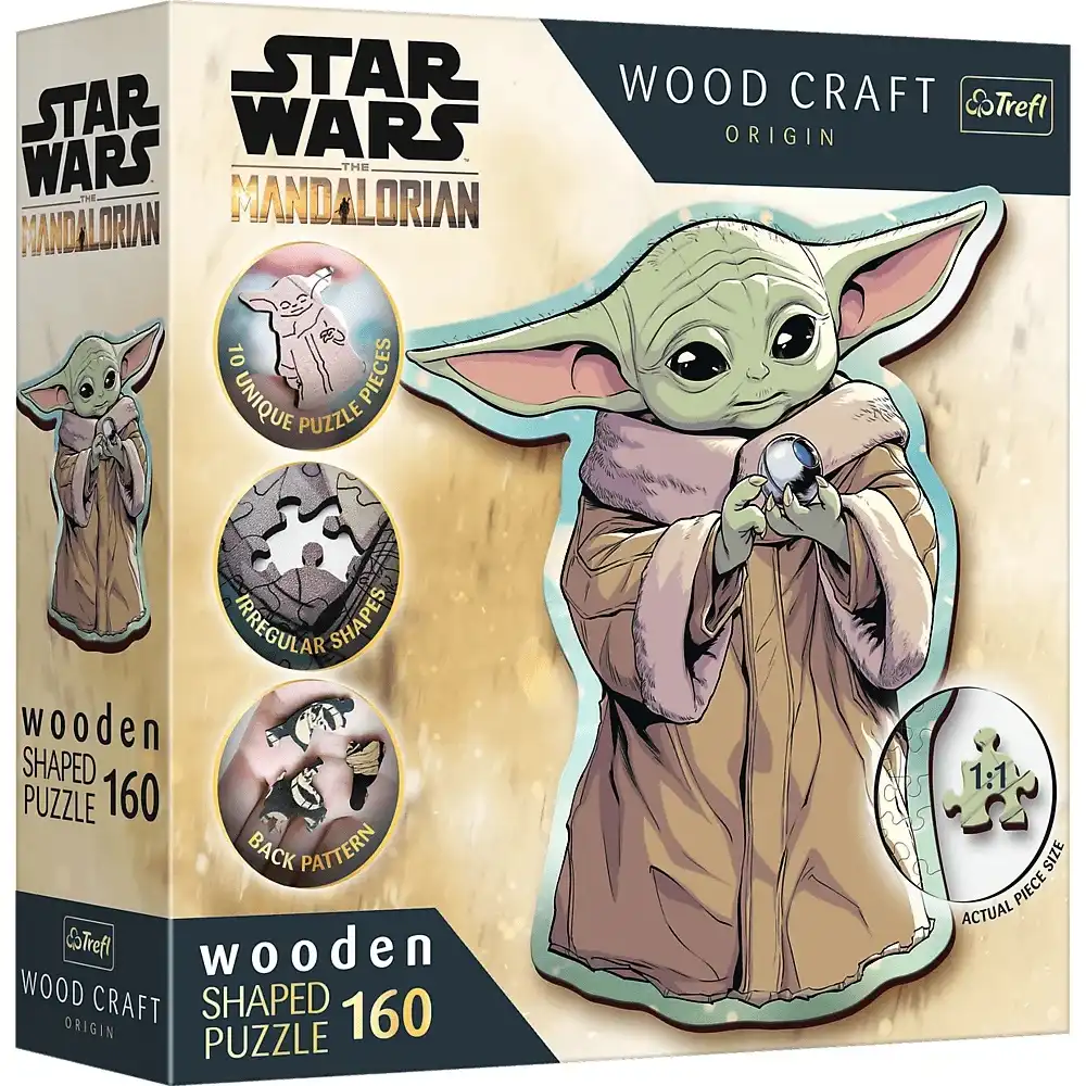 Trefl - Wood Craft Origin Star Wars Grogu Wooden Puzzle 160 Pieces - 20185