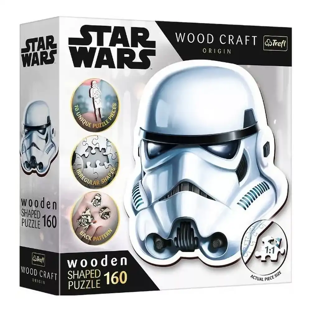 Trefl - Wood Craft Origin Star Wars Stormtrooper Helmet Wooden Puzzle 160 Pieces - 20188