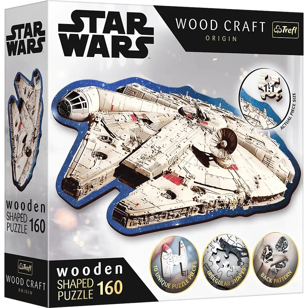 Trefl - Wood Craft Star Wars Millennium Falcon Wooden Puzzle 160 Pieces - 20189