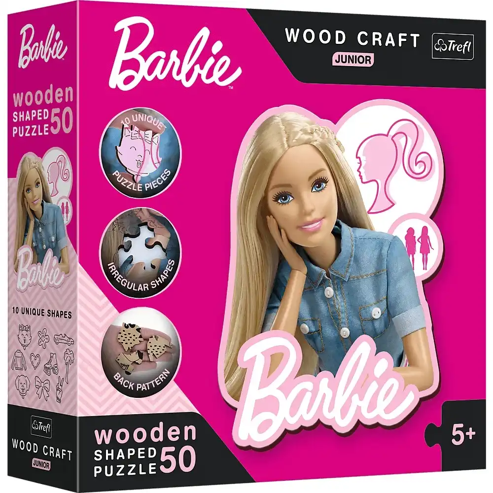 Trefl - Wood Craft Junior Beautiful Barbie 50 Pieces - 20201