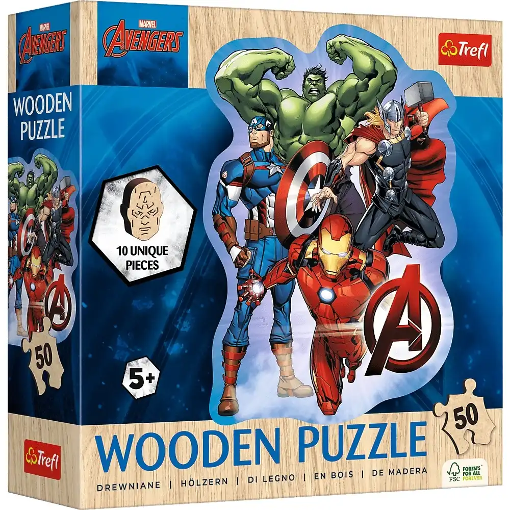 Trefl - Marvel Avengers Wooden Puzzle 50 Pieces - 20256