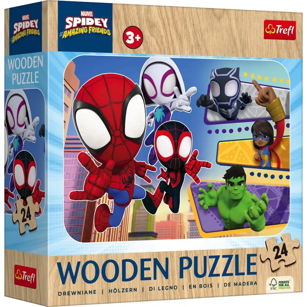Trefl - Spidey Amazing Friends Wooden Puzzle 24 Pieces - 20274
