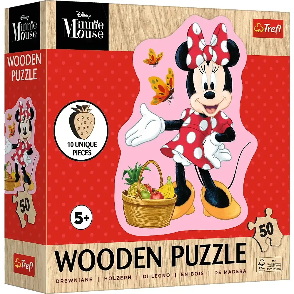 Trefl - Wooden Puzzle Of Cheerful Minnie mouse 50 Pieces - 20279