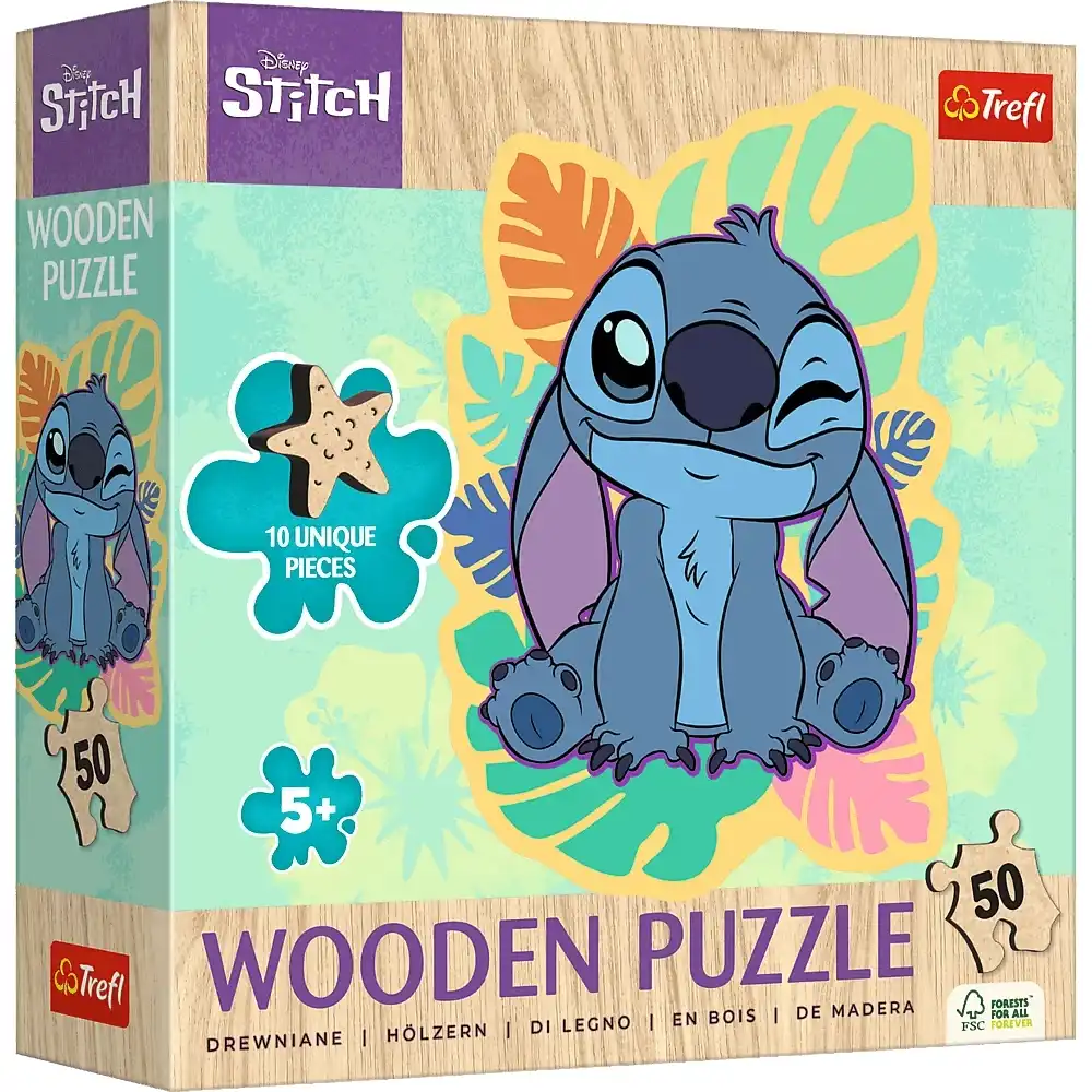 Trefl - Lilo & Stitch: Happy Stitch Wooden Puzzle 50 Pieces - 20281