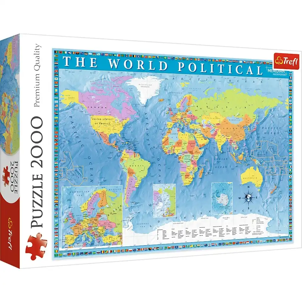 Trefl - Political Map Of The World Puzzle 2000 Pieces - 27099
