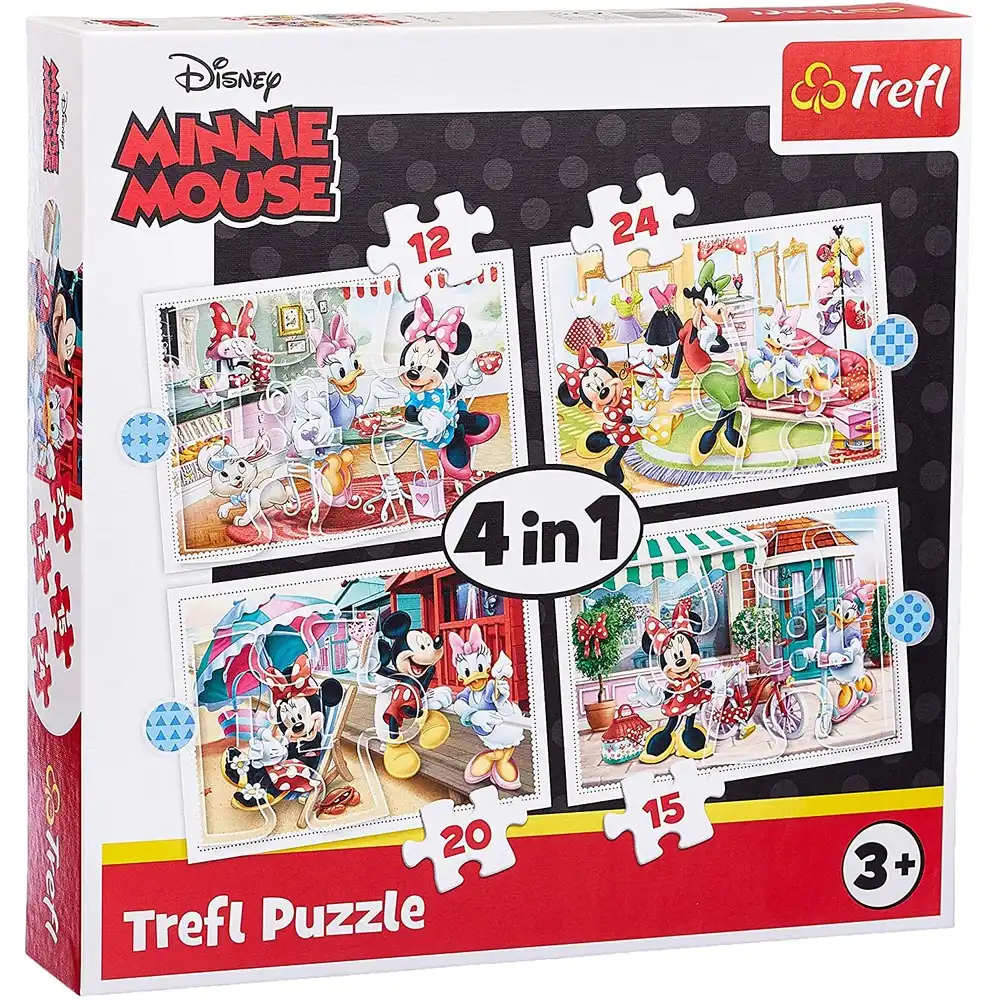 Trefl - Minnie Mouse and Friends 4 in 1 Puzzle  (12+15+20+24) Pieces - 34355