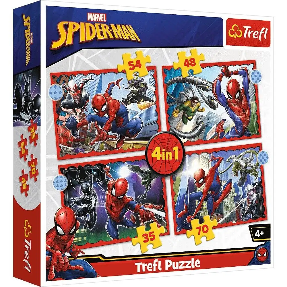 Trefl - The Heroic Spider Man 4 in 1 (54,48,35,70) - 34384