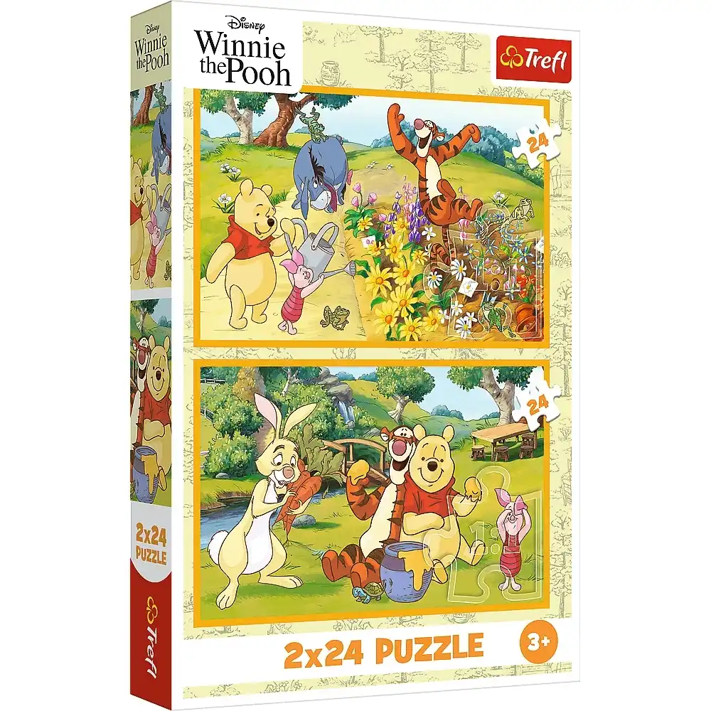 Trefl - Winnie the Pooh A Day in the Garden Puzzle 2x24 Pieces - 34436
