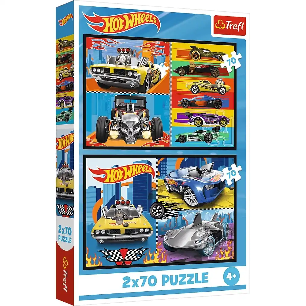 Trefl - Hot Wheels Toy Cars Puzzle 2x70 Pieces - 34442
