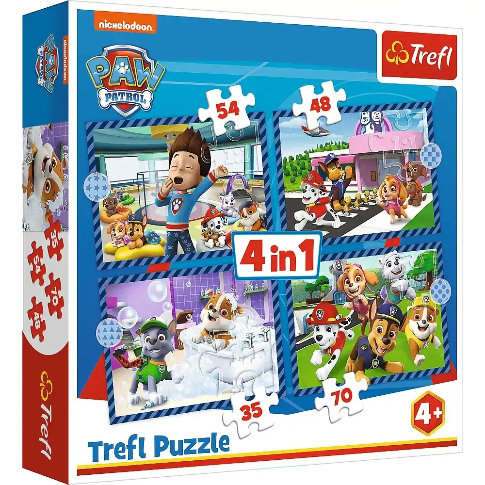 Trefl - Pow Patrol 4 In 1 Puzzle 54+48+35+70 Pieces - 34650
