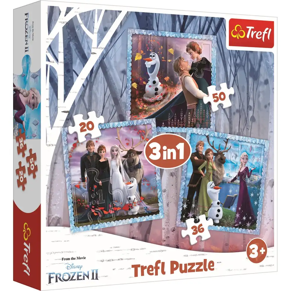 Trefl - Frozen 2 The Magical Story 3 in 1 (20+50+36) Pieces - 34853