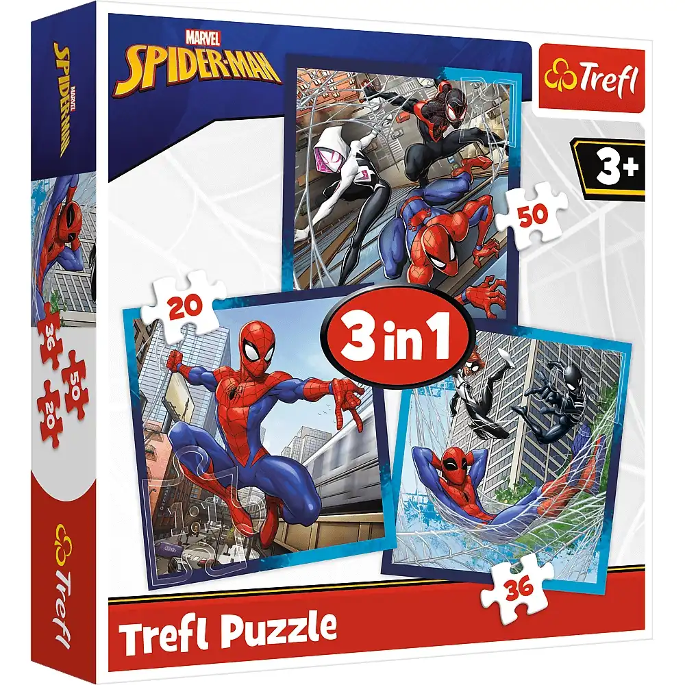 Trefl - Marvel Spiderman 3In1 Puzzle 50+20+36 Pieces - 34874