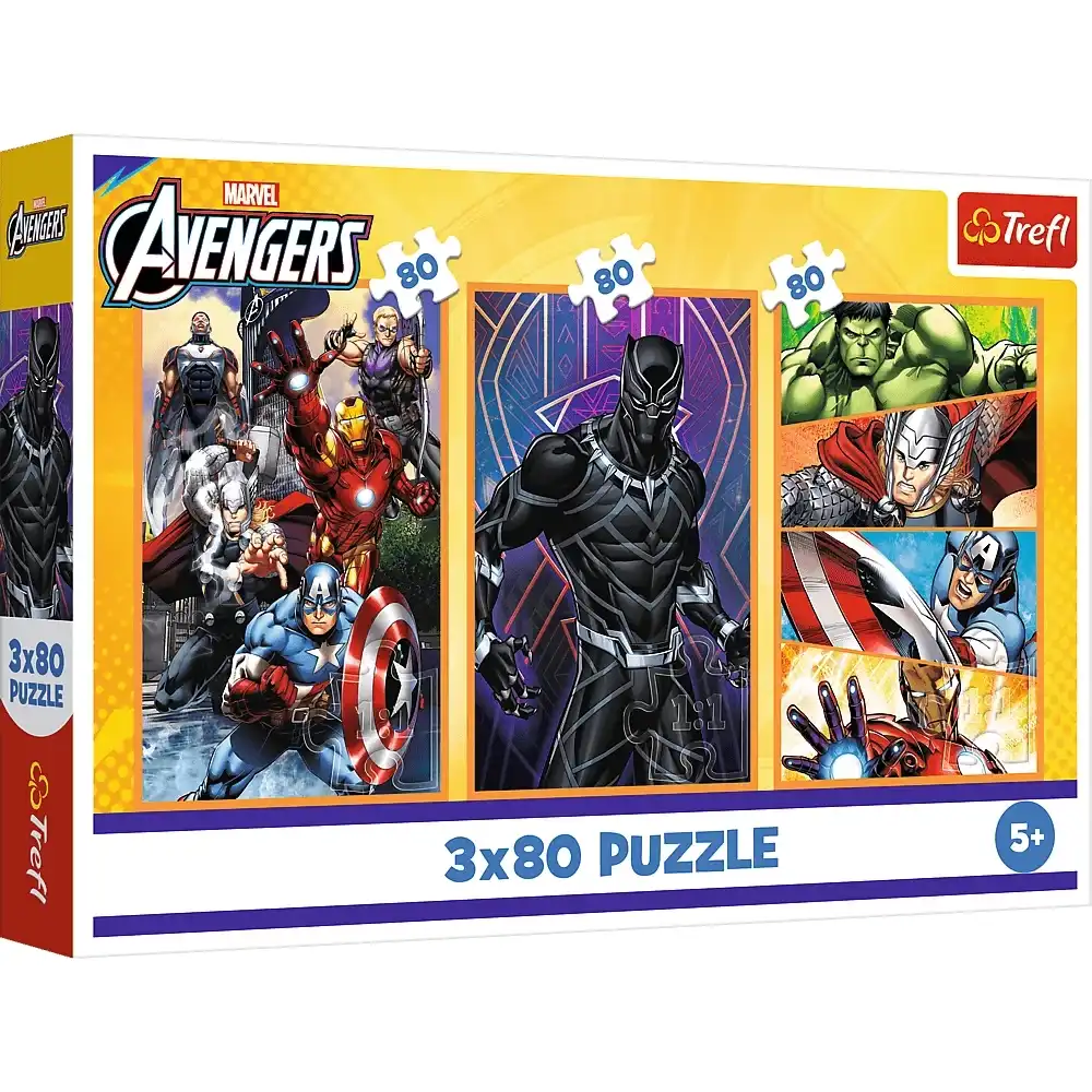 Trefl - Marvel Avengers Puzzle 80+80+80 Pieces - 34883
