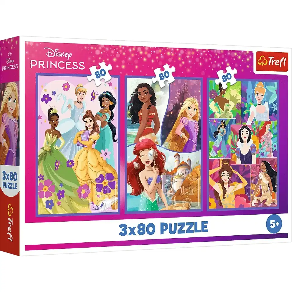 Trefl - Disney Princess Friends Puzzle 80+80+80 Pieces - 34884